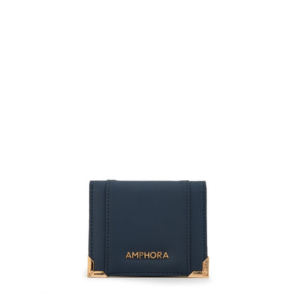 Tarjetero con ventana pequeña corcega azul oscuro