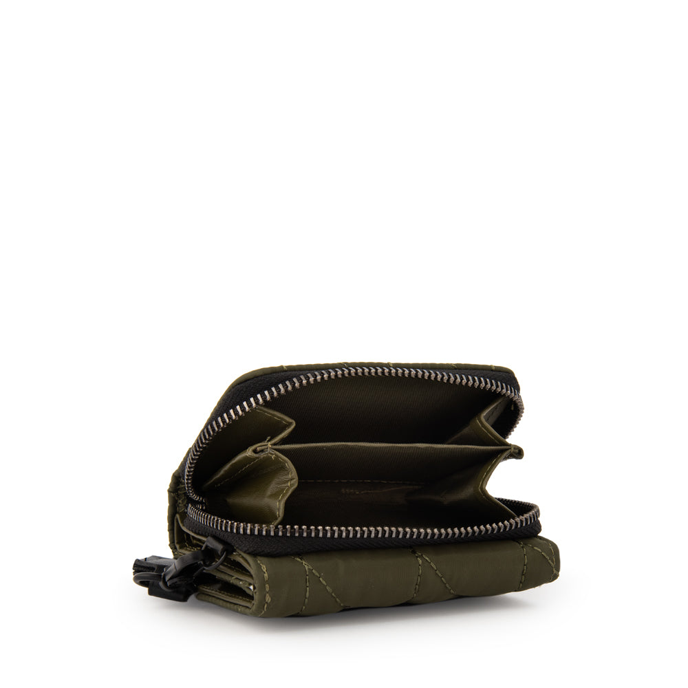 Billetera doble cierre mediana lucia verde oliva