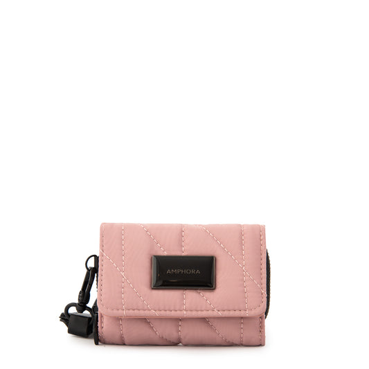 Billetera doble cierre mediana lucia rosa viejo