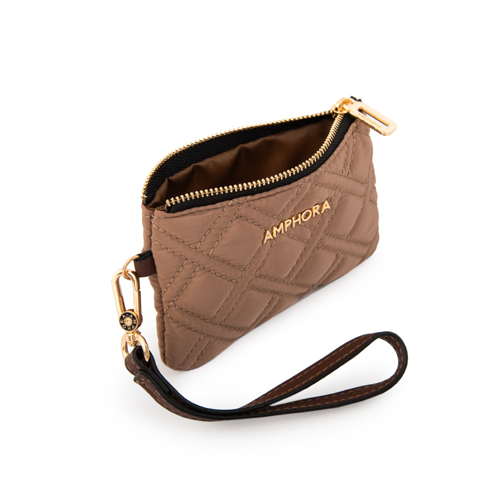 Monedero gambia pequeña beige oscuro