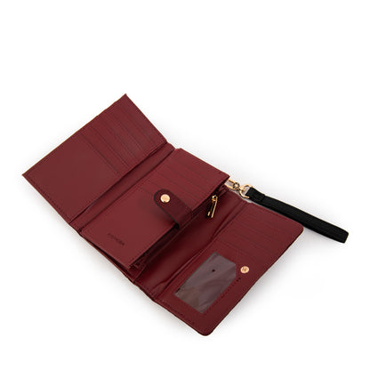 Billetera mediana gambia rojo oscuro