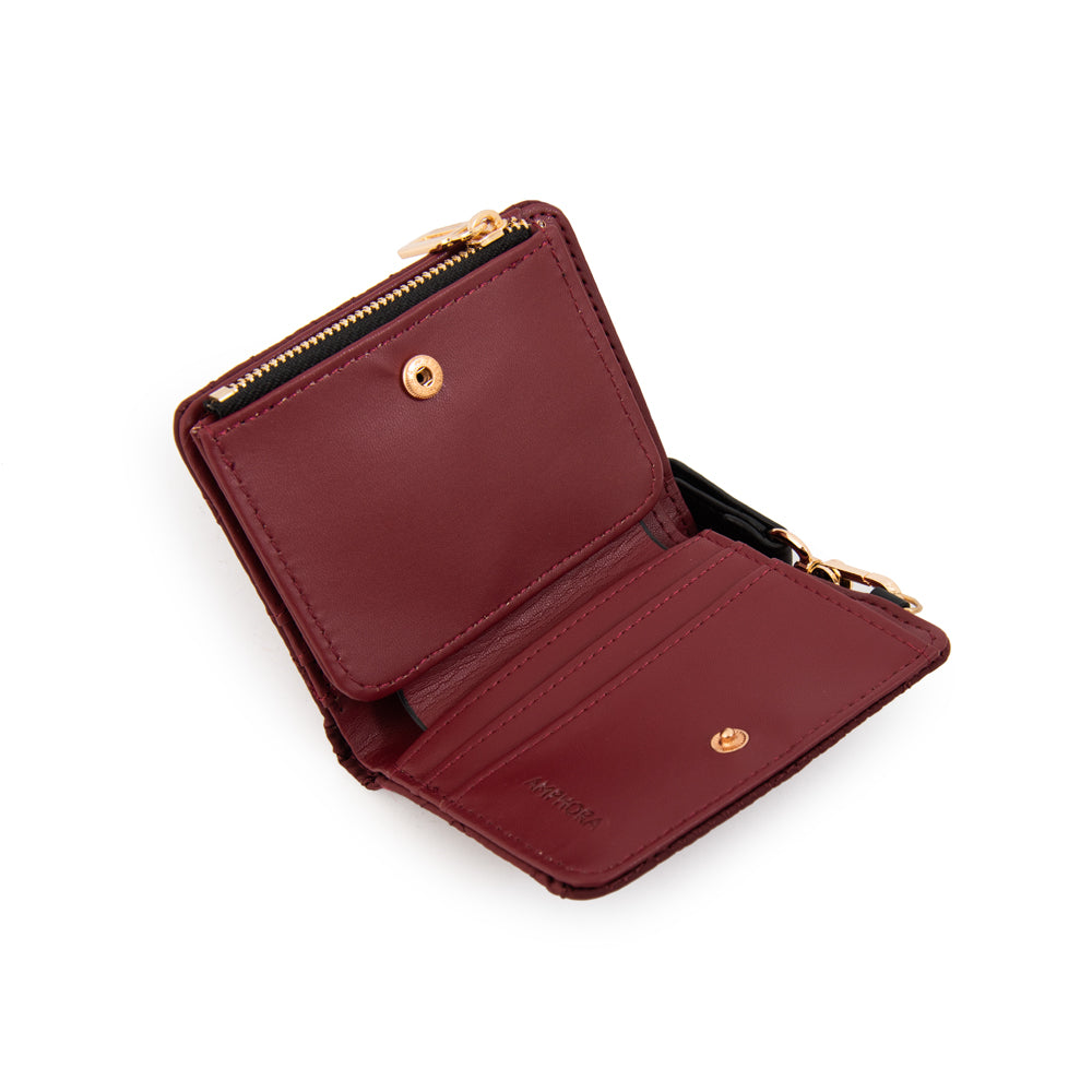 Billetera pequeña gambia rojo oscuro