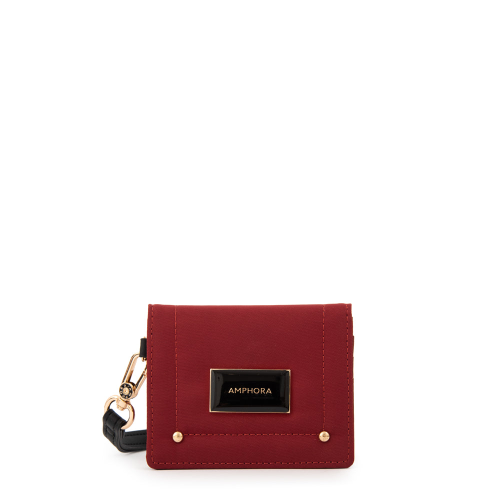 Tarjetero pequeña canada rojo oscuro