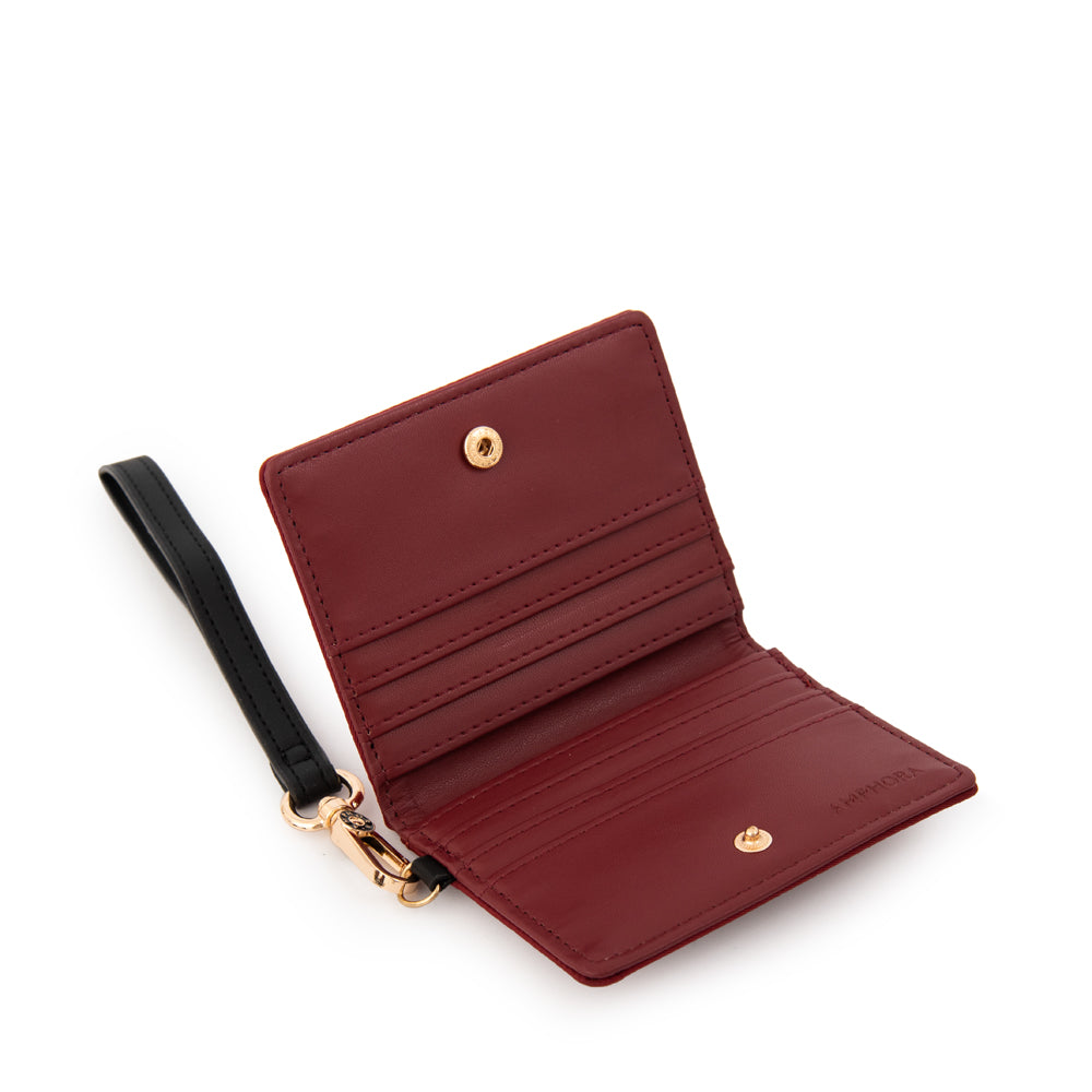 Tarjetero pequeña canada rojo oscuro