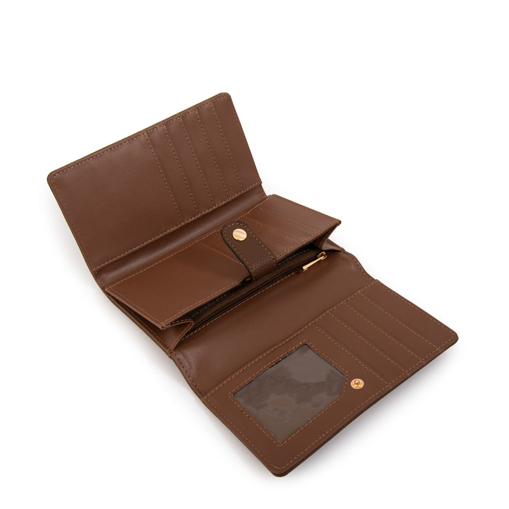 Billetera lizet mediana café oscuro