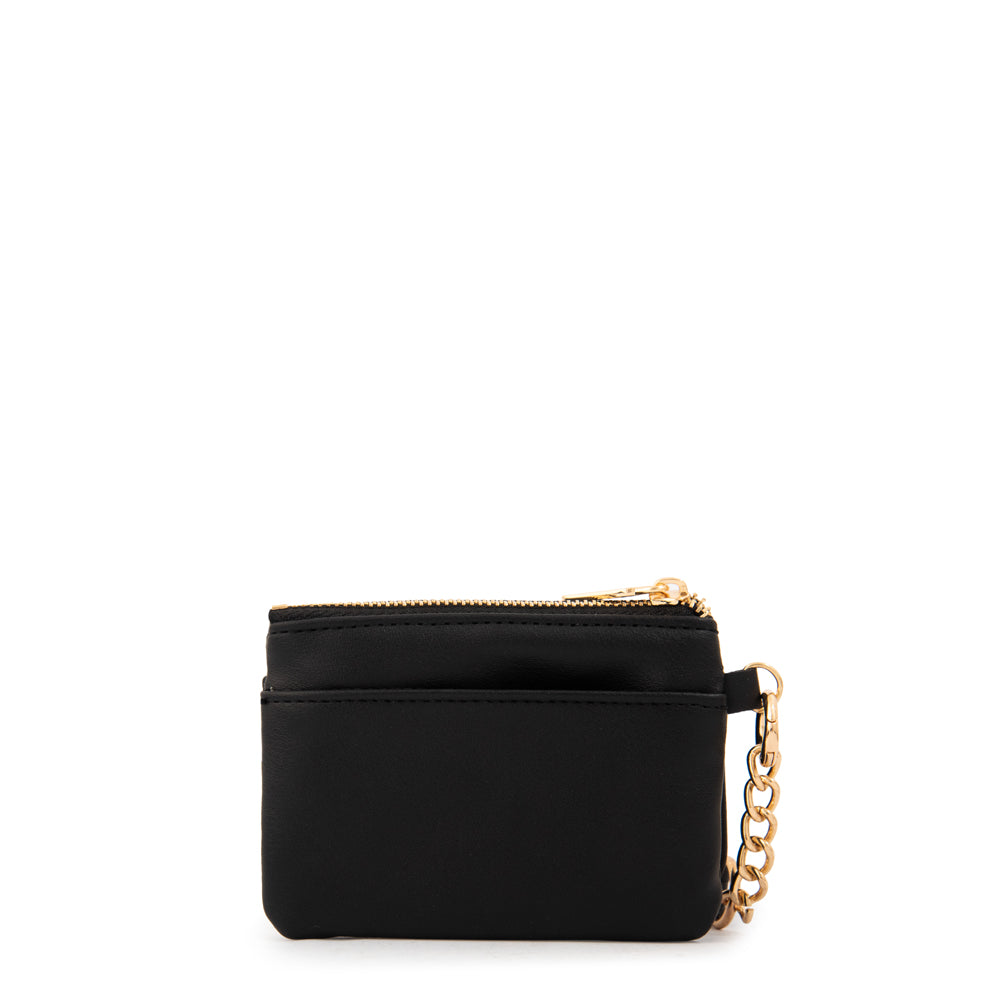 Monedero con bolsillo frontal grecia pequeña negro