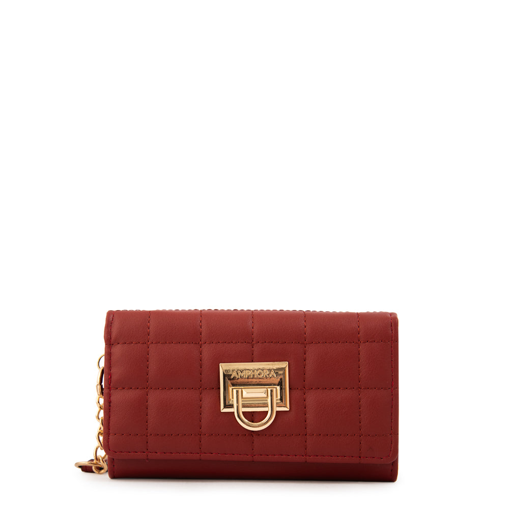 Billetera grecia mediana rojo oscuro