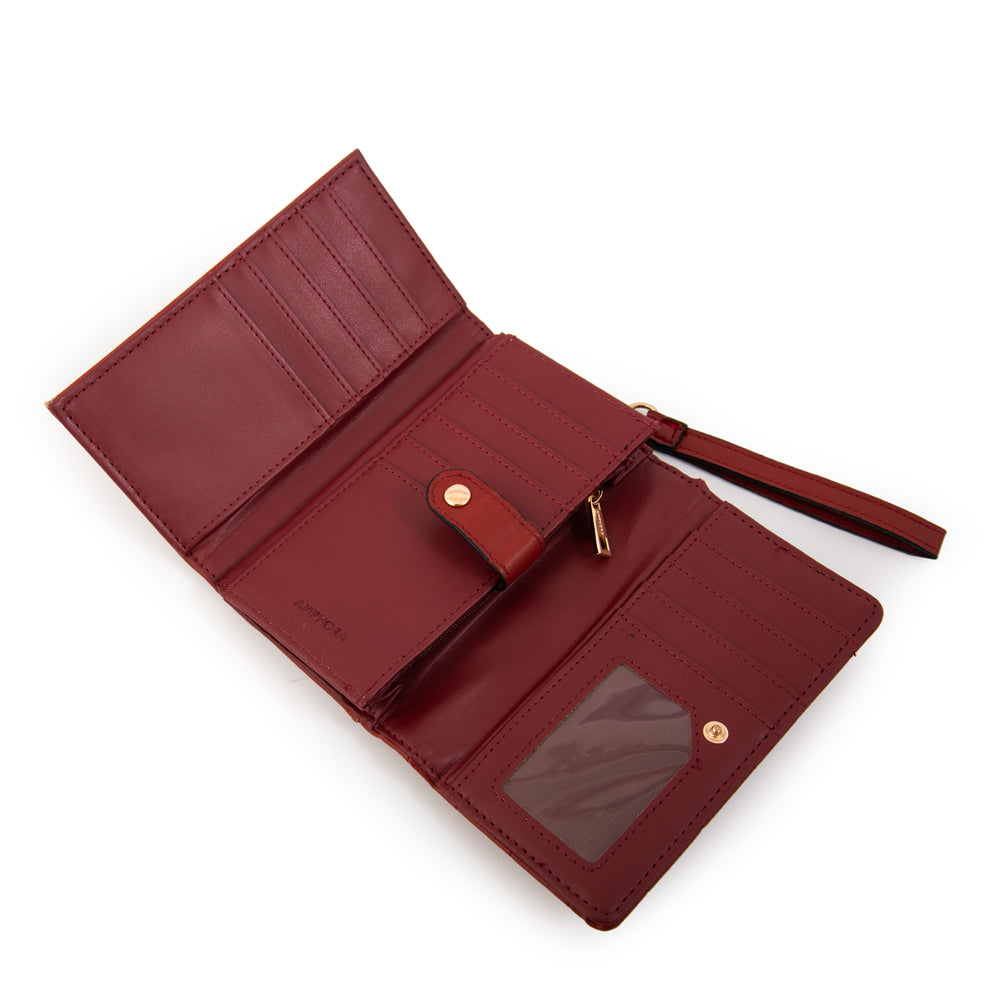 Billetera grecia mediana rojo oscuro