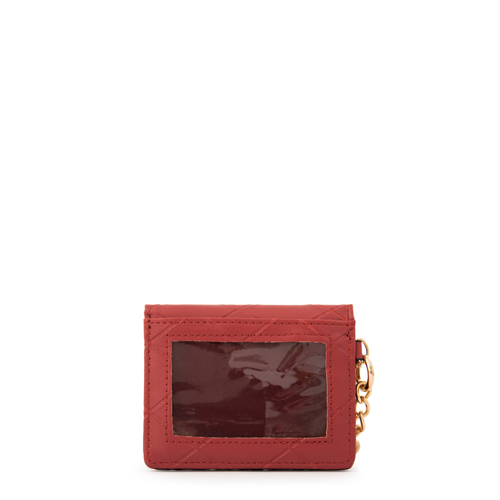 Tarjetero suiza pequeña rojo oscuro