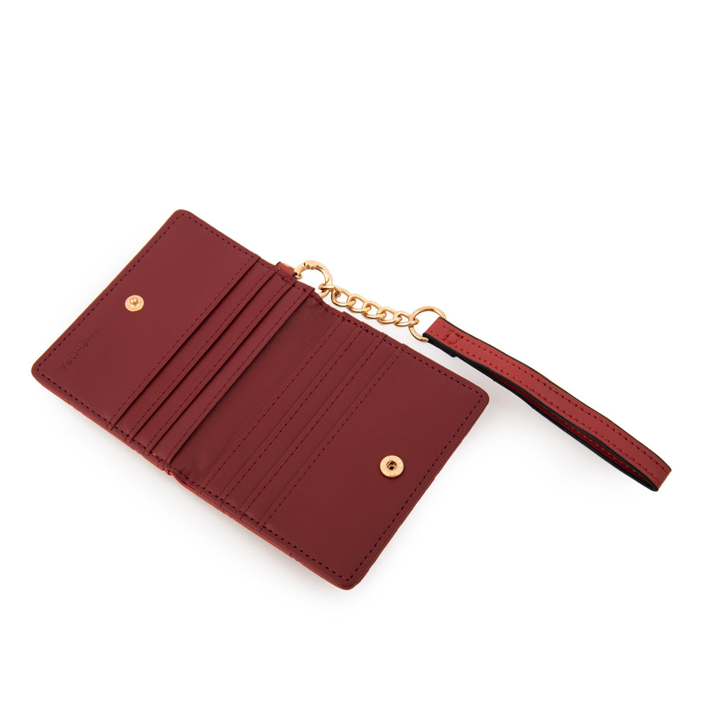 Tarjetero pequeña suiza rojo oscuro