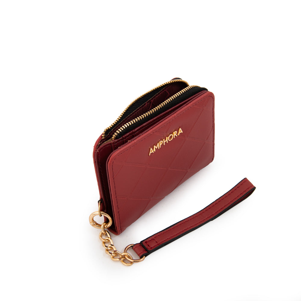 Billetera pequeña suiza rojo oscuro