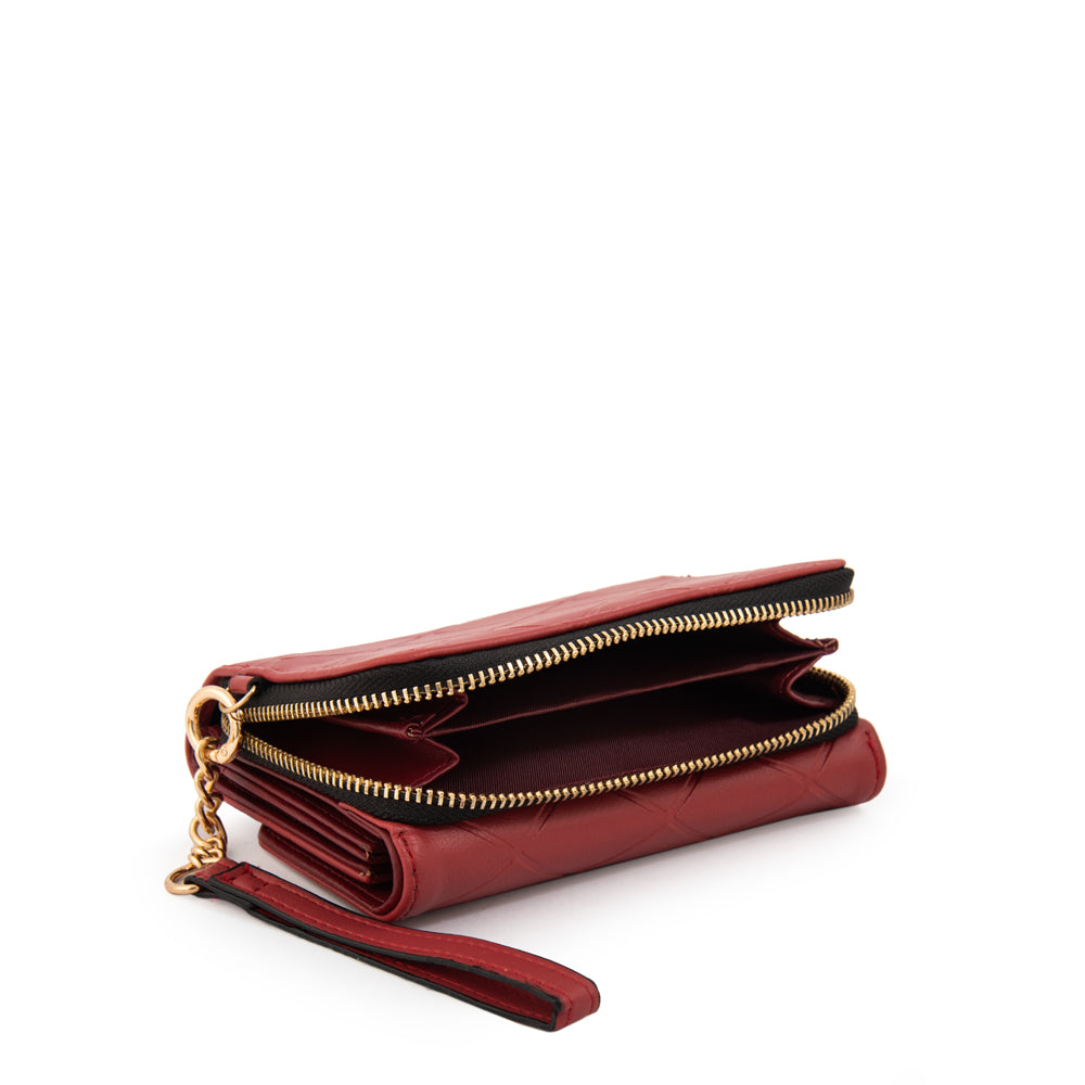 Billetera suiza mediana rojo oscuro