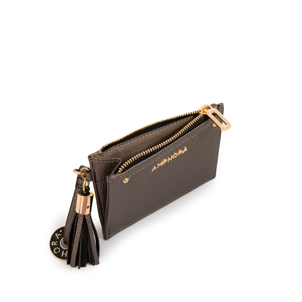 Monedero pequeña etiopia plateado oscuro