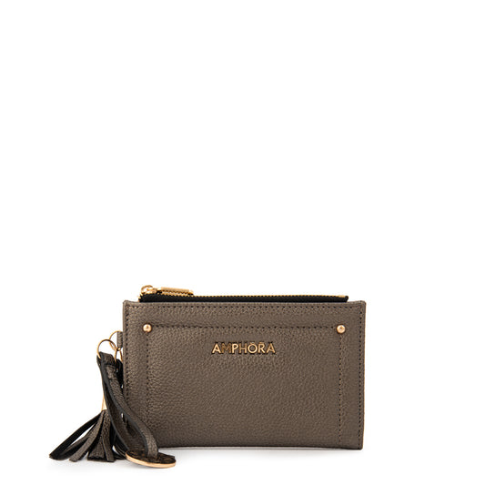 Billetera pequeña etiopia plateado oscuro