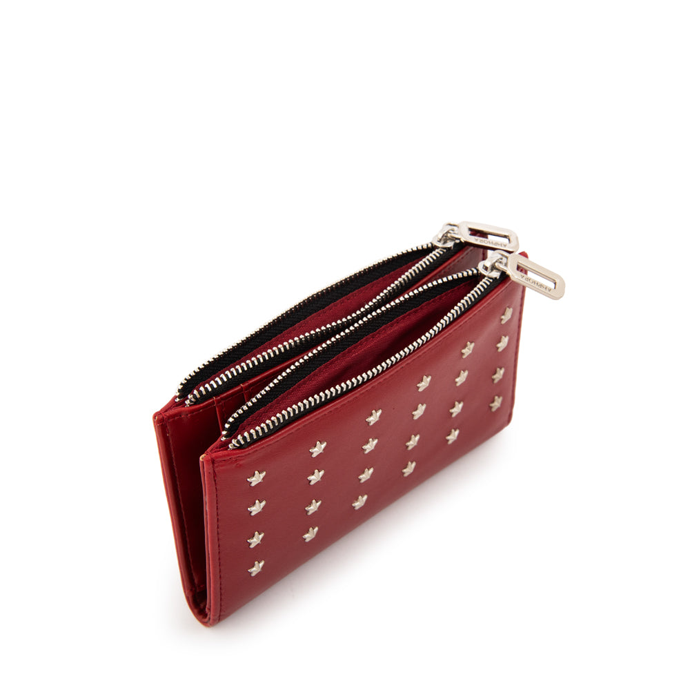 Billetera doble croma pequeña rojo