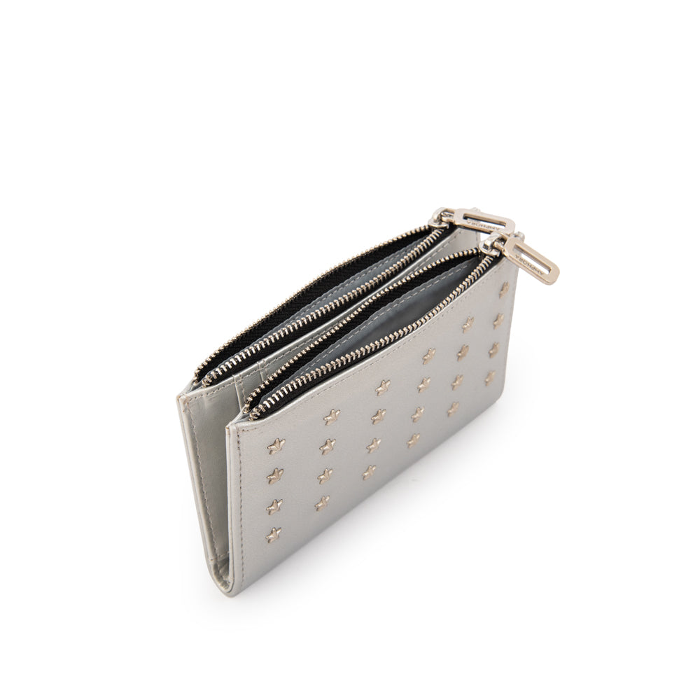 Billetera doble croma pequeña plateado
