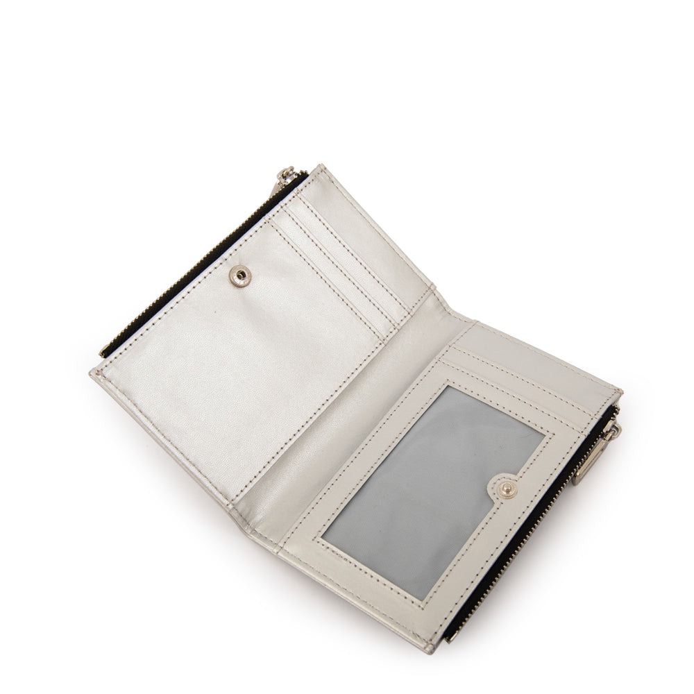 Billetera doble croma pequeña plateado