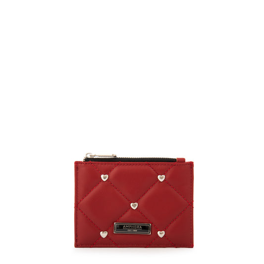 Monedero tarjetero heder pequeña rojo