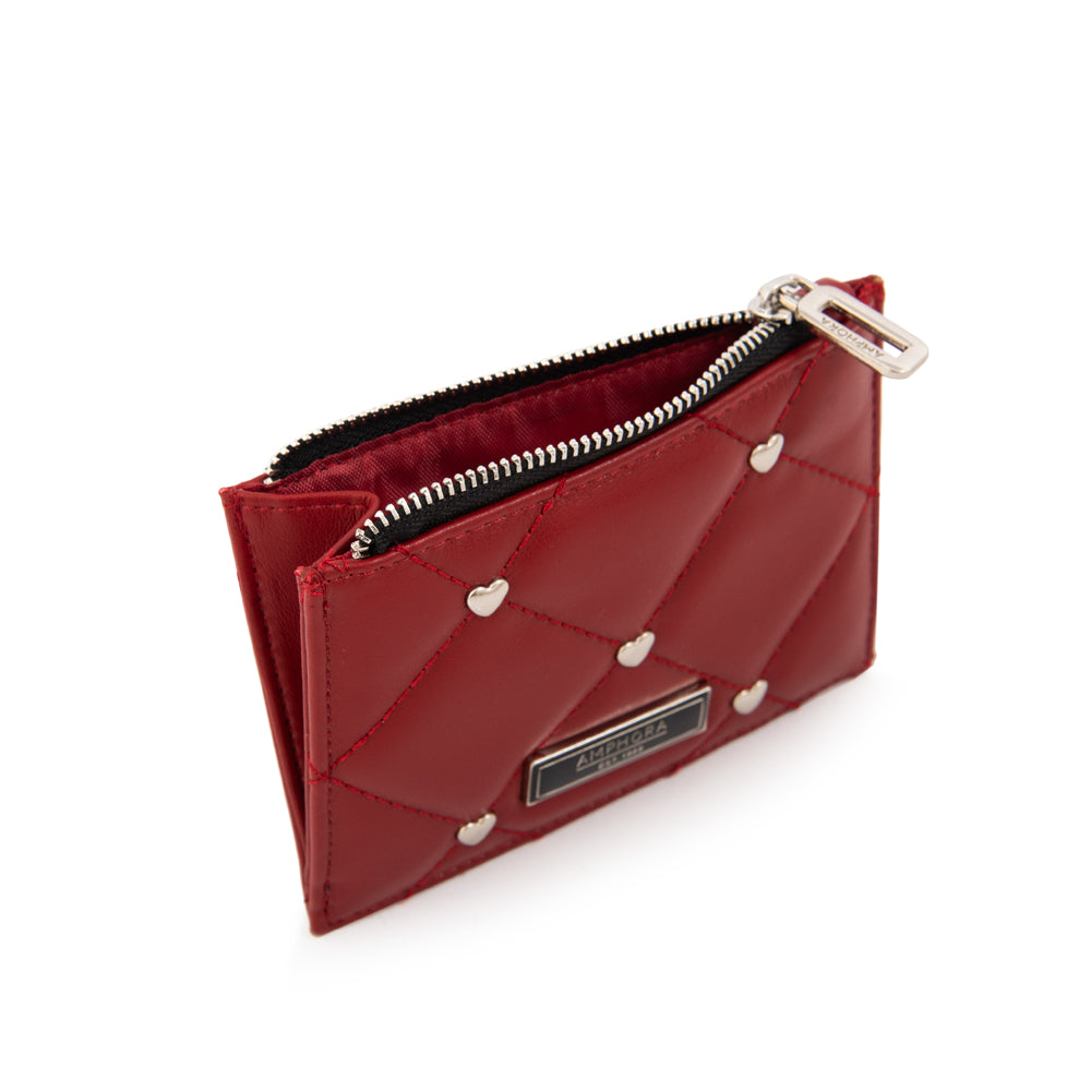 Monedero tarjetero heder pequeña rojo