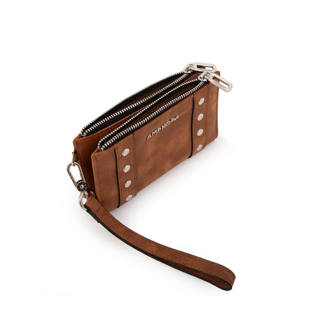 Billetera doble jovi pequeña camel