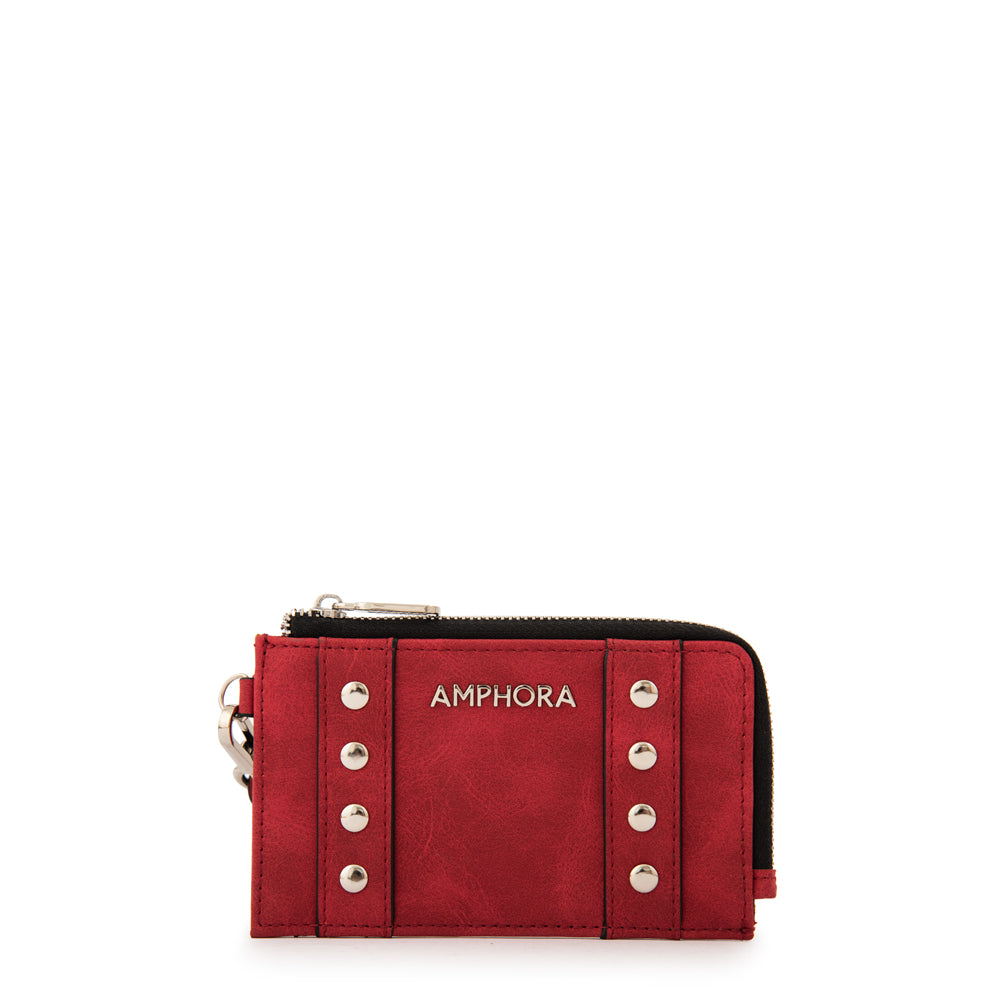 Tarjetero cierre exterior jovi pequeña rojo