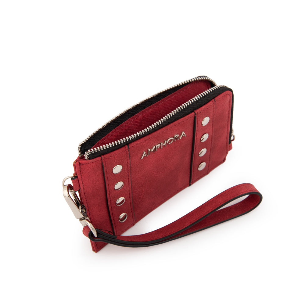 Tarjetero cierre exterior jovi pequeña rojo