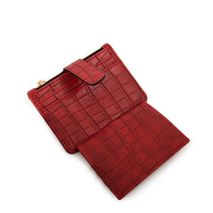 Billetera cierre exterior lupita pequeña rojo