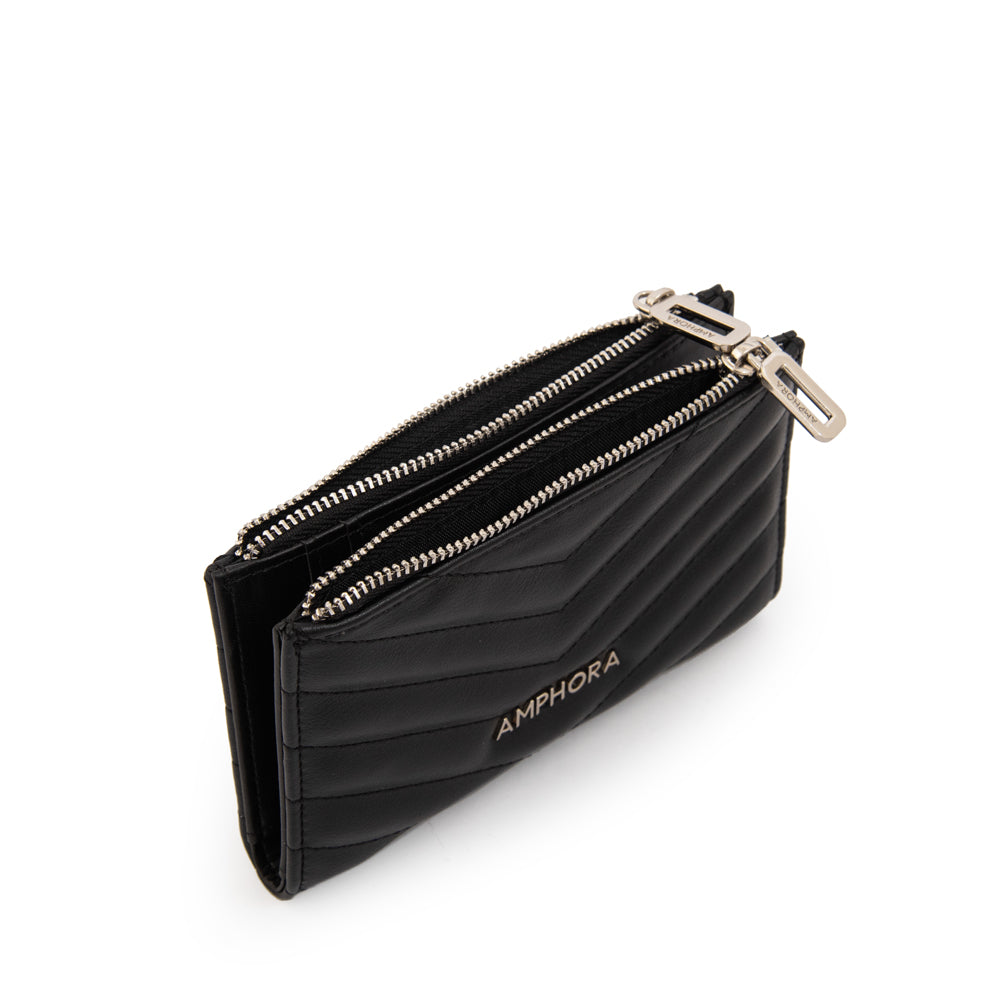 Billetera doble marina mediana negro