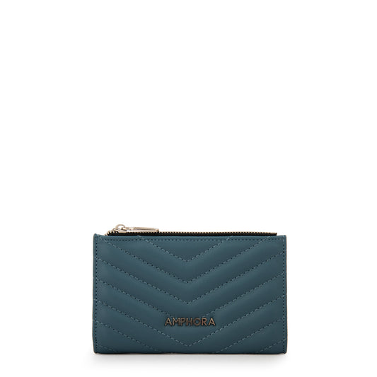 Billetera doble marina mediana denim