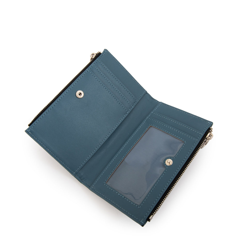 Billetera doble marina mediana denim