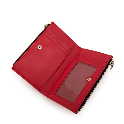 Billetera doble marina mediana rojo