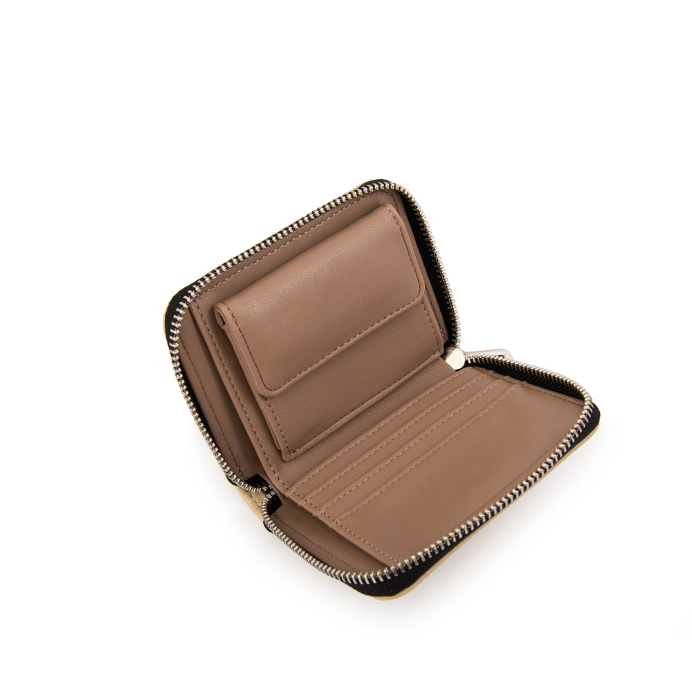 Billetera dual pequeña beige