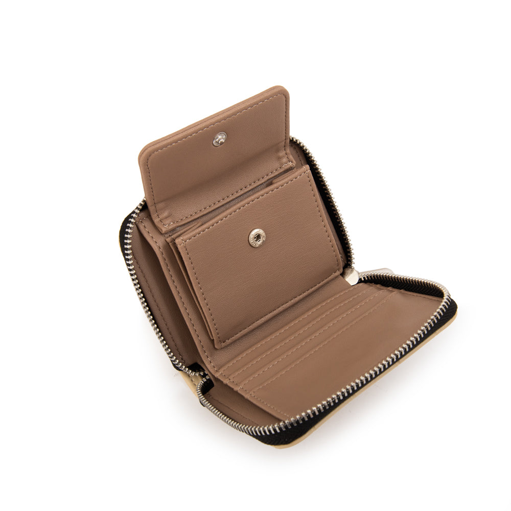 Billetera dual pequeña beige