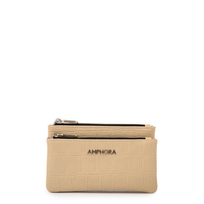 Monedero dual pequeña beige