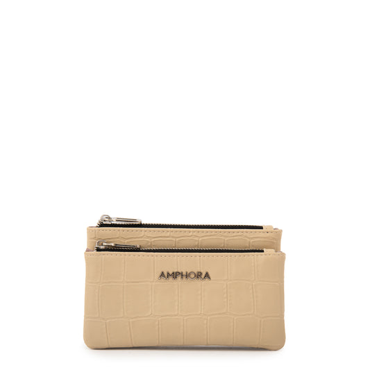 Monedero dual pequeña beige