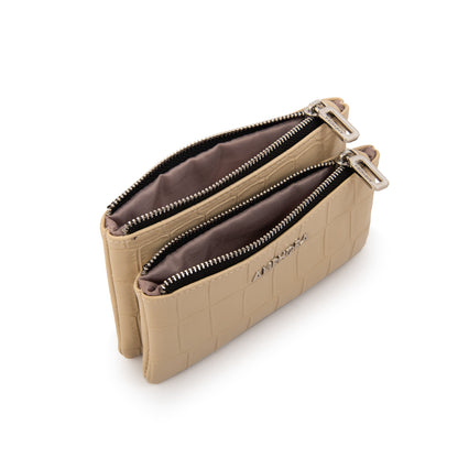 Monedero dual pequeña beige