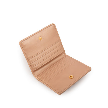 Tarjetero daniza pequeña rosa metalico