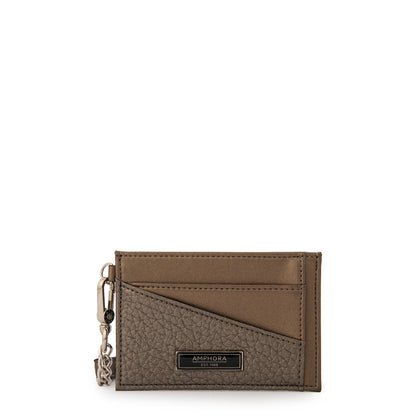 Tarjetero con ventana daily pequeña plateado oscuro