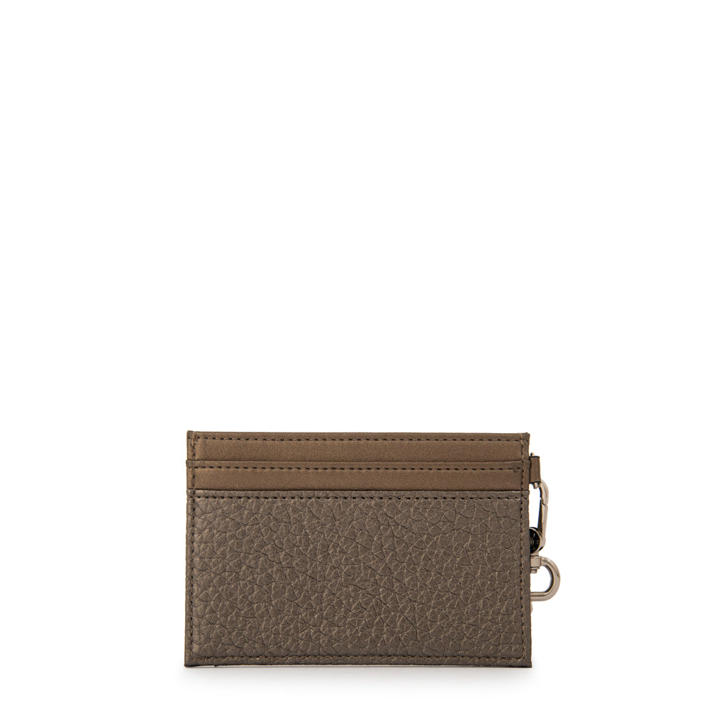 Tarjetero con ventana daily pequeña plateado oscuro