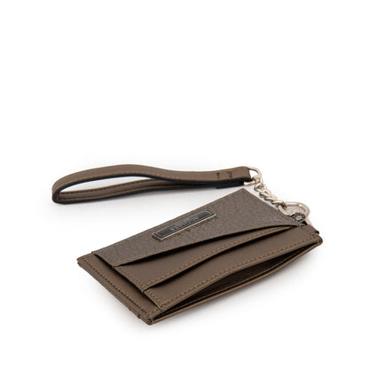 Tarjetero con ventana daily pequeña plateado oscuro