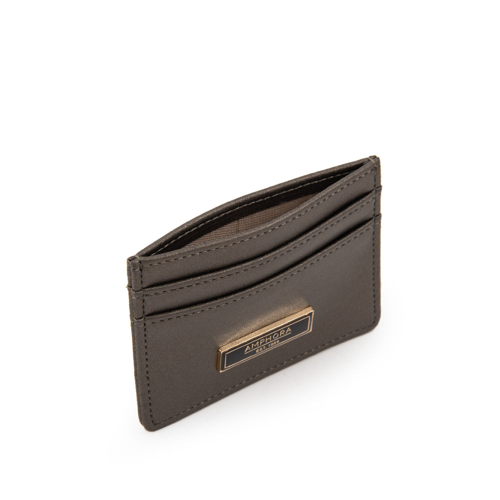 Tarjetero reiza pequeña plateado oscuro