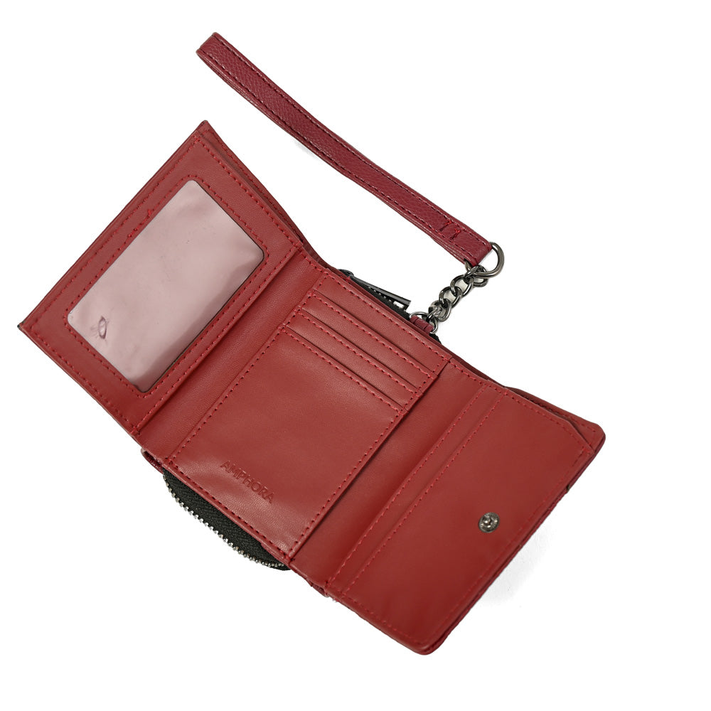 Tarjetero con ventana exterior aneu rojo