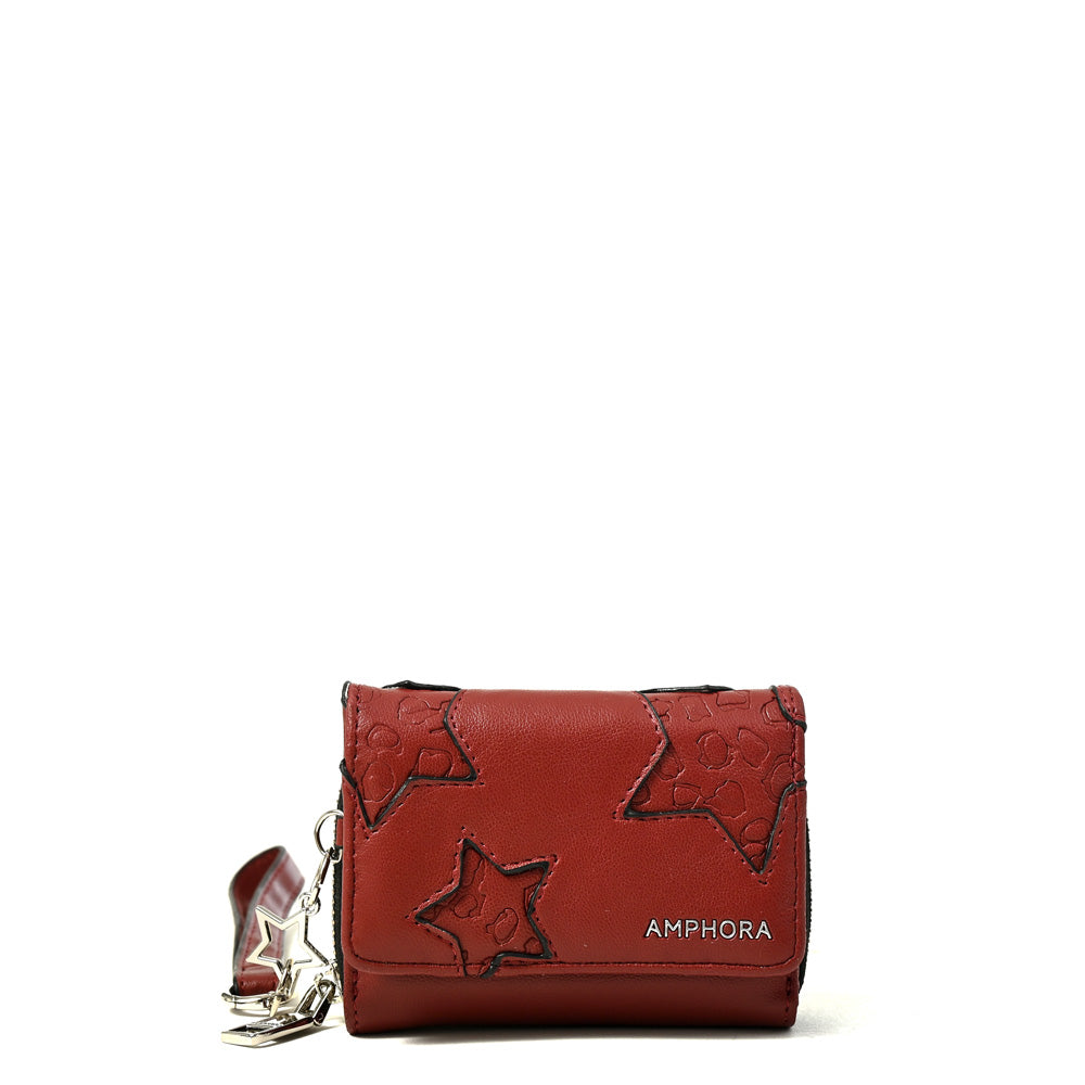 Billetera zenda pequeña rojo oscuro