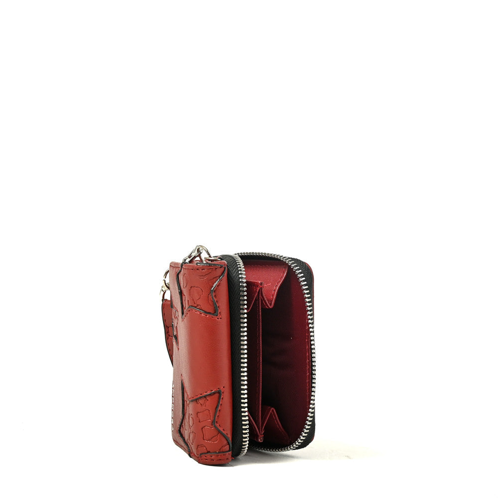 Billetera zenda pequeña rojo oscuro