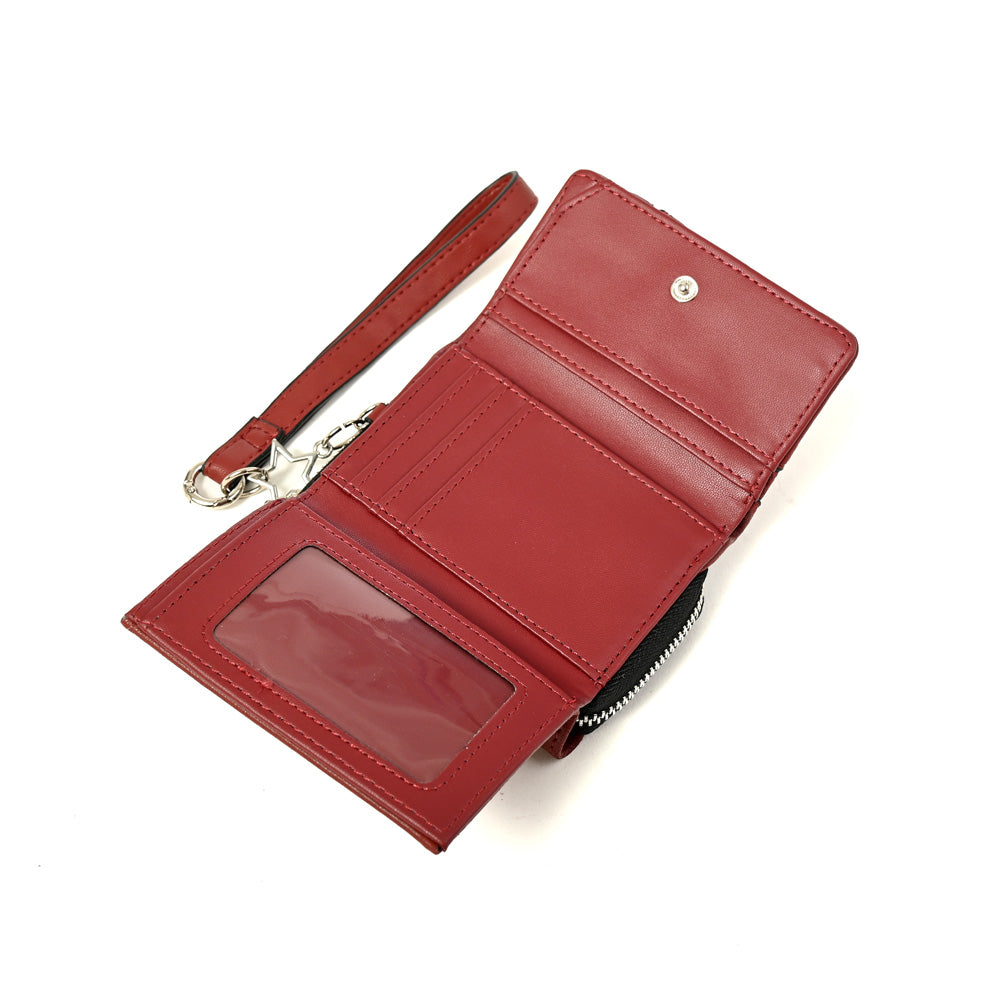 Billetera zenda pequeña rojo oscuro