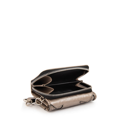 Billetera zenda pequeña plateado oscuro