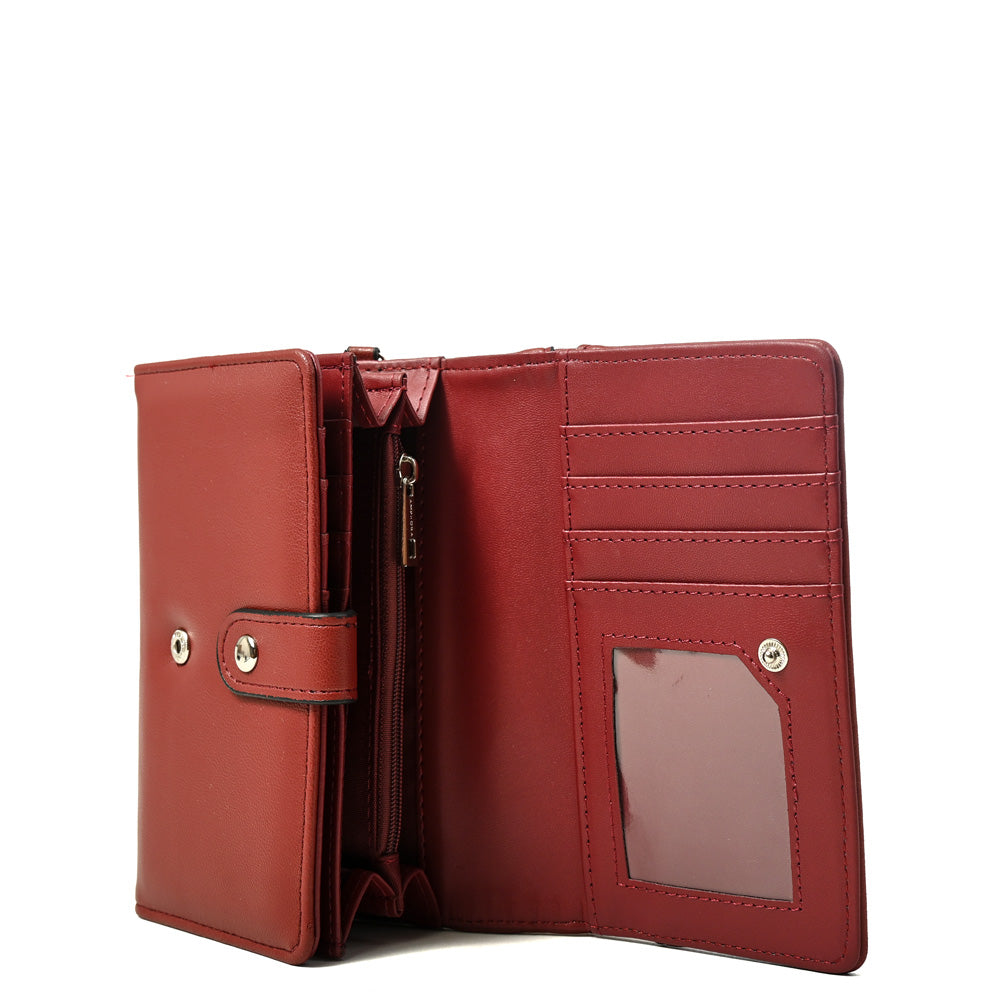 Billetera zenda mediana rojo oscuro