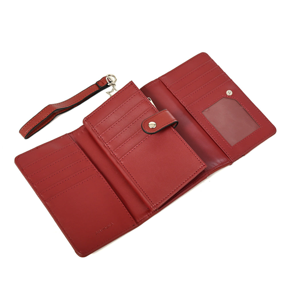 Billetera zenda mediana rojo oscuro