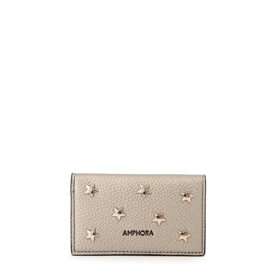 Tarjetero alfonsina pequeña plateado oscuro