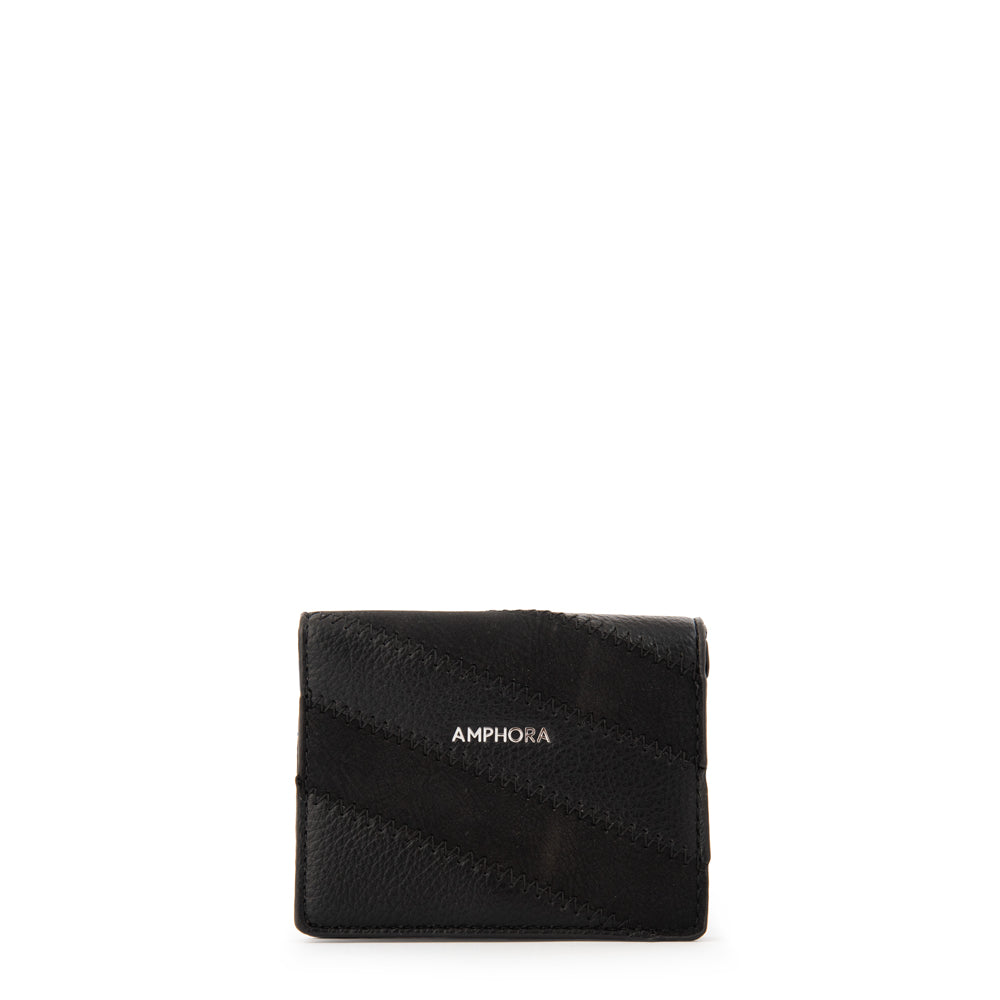 Tarjetero dalia pequeña negro